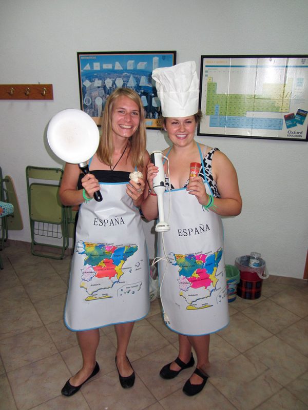 Cooking traditional Spanish food